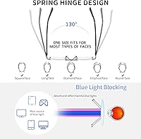 Vista 3 de JJWELL 3 Pack Reading Glasses for Men Blue Light Blocking Rimless Readers with Spring Hinge Anti EyestrainComputer GlareUV
