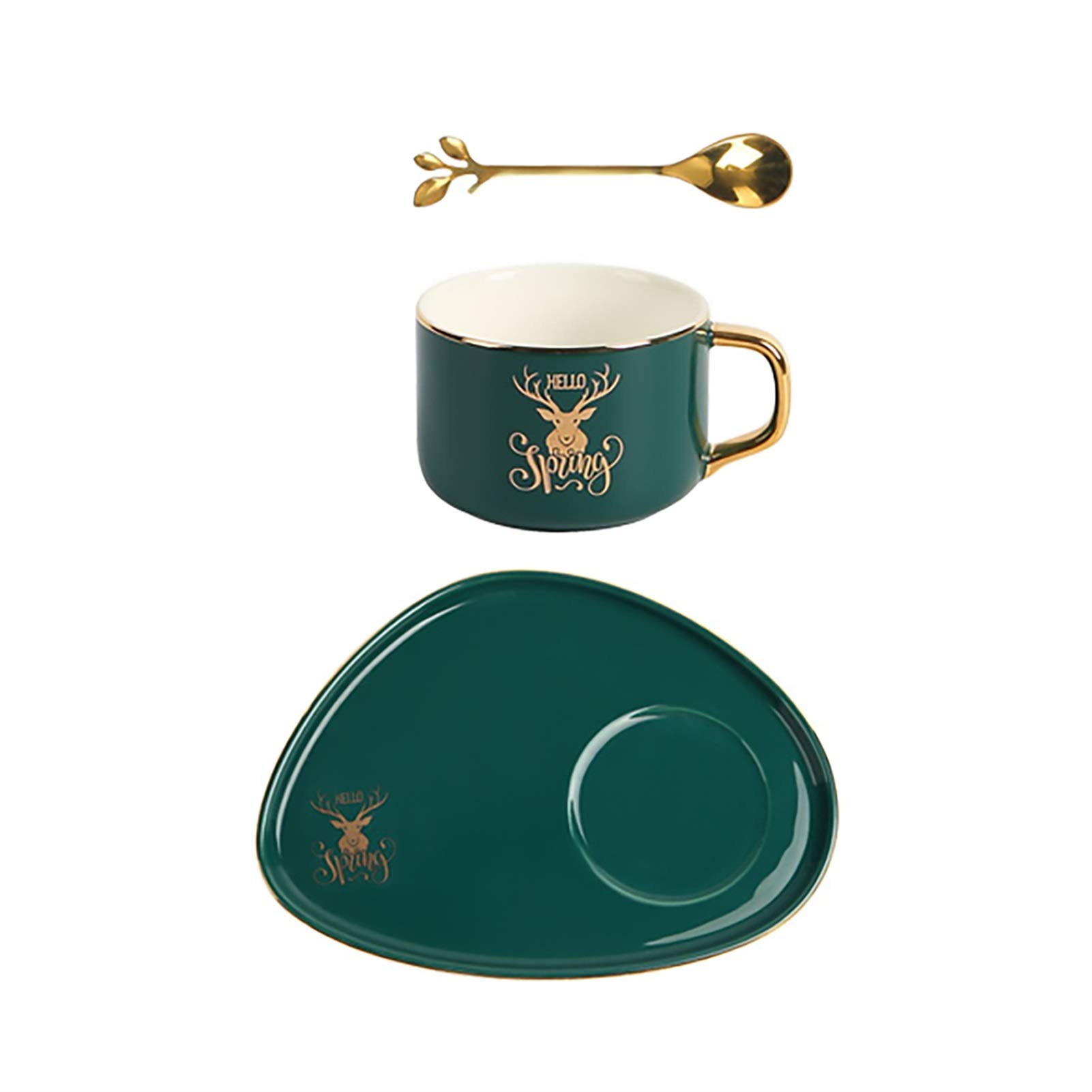 Tasse à café nordique avec assiette à dessert pour un goûter élégant