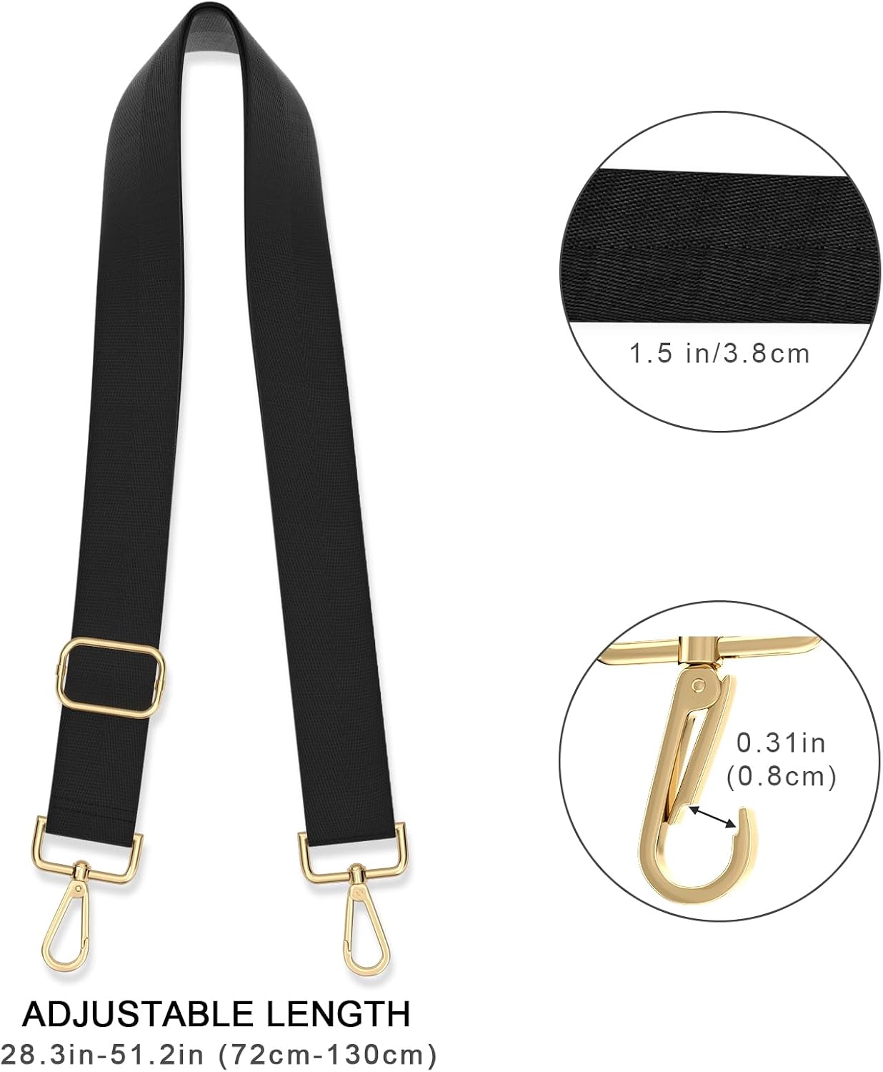 Wide Shoulder Strap Purse Strap Adjustable Replacement Crossbody Handbag Extender Bag Belt