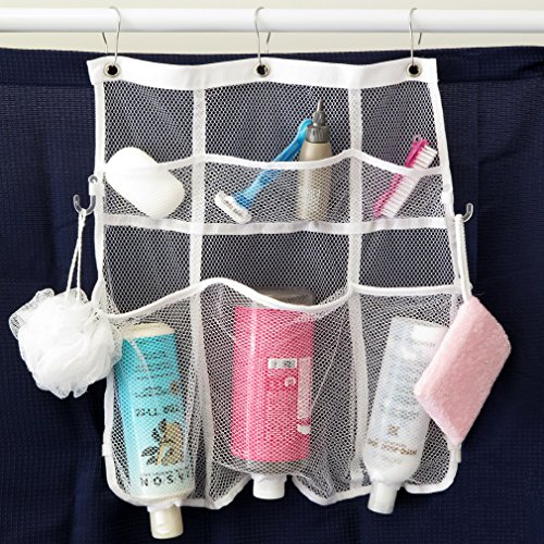 Evelots Mesh Shower Caddy-6 Pocket-Hook for Brush-Hole for Bottle-Dry Fast