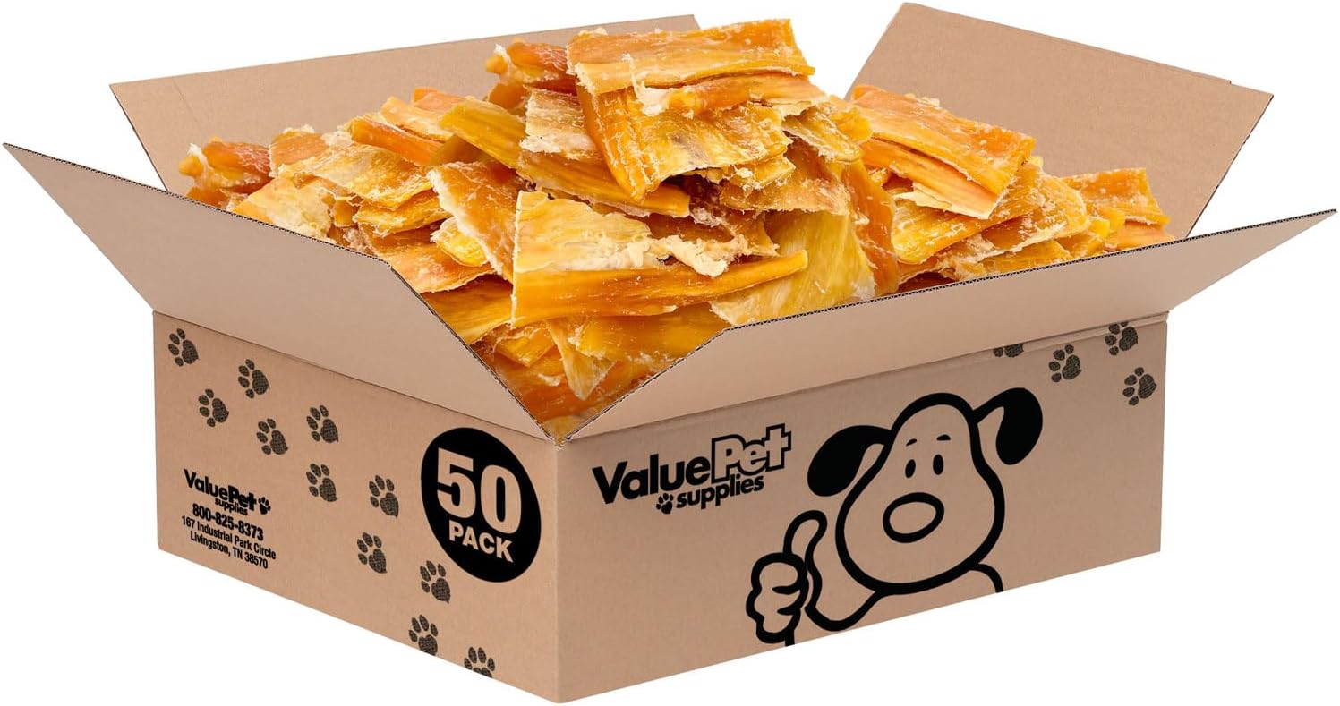 ValueBull Beef Backstrap Tendons, Premium, 100 Count - Natural Collagen, Grass-Fed, Single Ingredient, All Natural Dog Chews