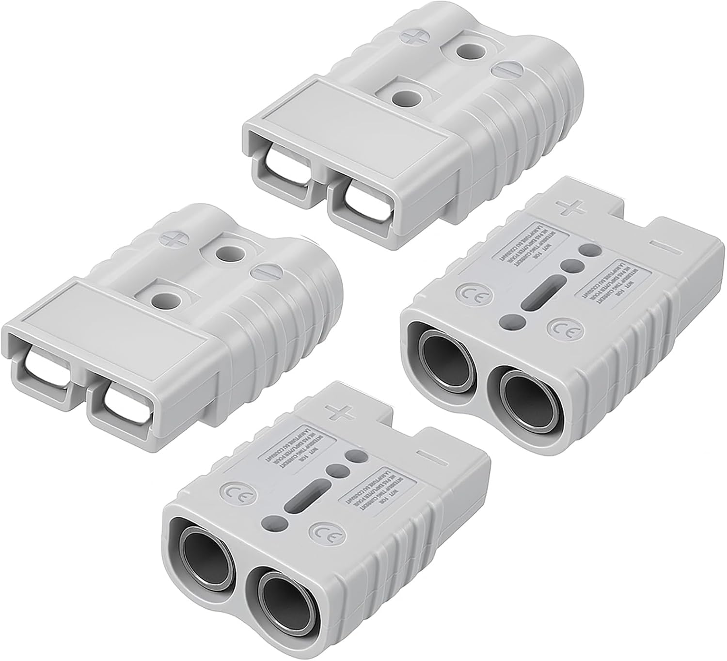 4 Pack Battery Quick Connect/Disconnect Connector Kit, Designed for 6-10 AWG Cables, Supporting 12-36V DC Voltage and Rated for 50A Current. for Car ATV Trailer Towing Winch(Grey)