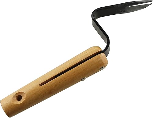 Miniatura 2 de Herramienta de deshierbe de jardín de acero al carbono Herramienta de jardín Rooter Herramienta de mano Weeder Tenedor Mango de madera larga sólida