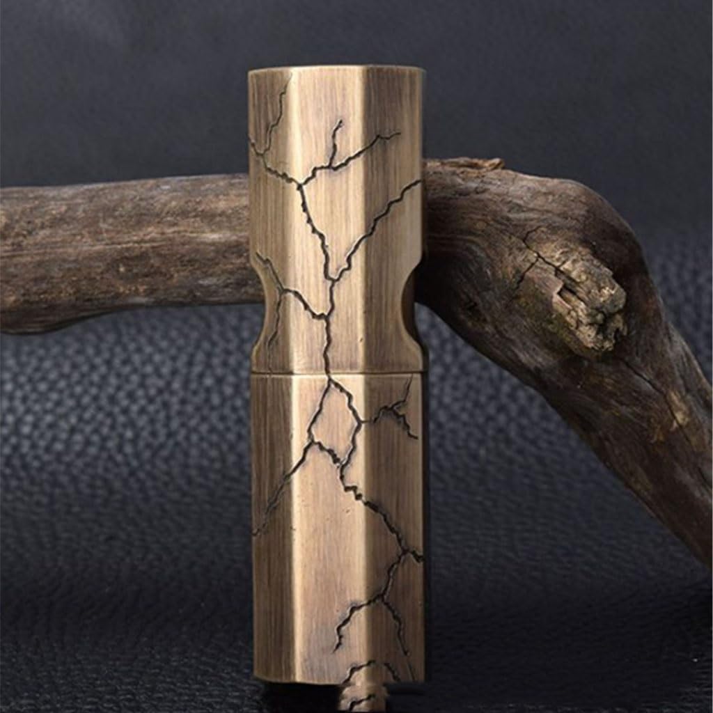 Handmade Octagonal Retro Brass Kerosene Lighter, Men's Old-Fashioned Trench Antique Lighter, Perfect Gift for Collection and Elders and Friends(C)