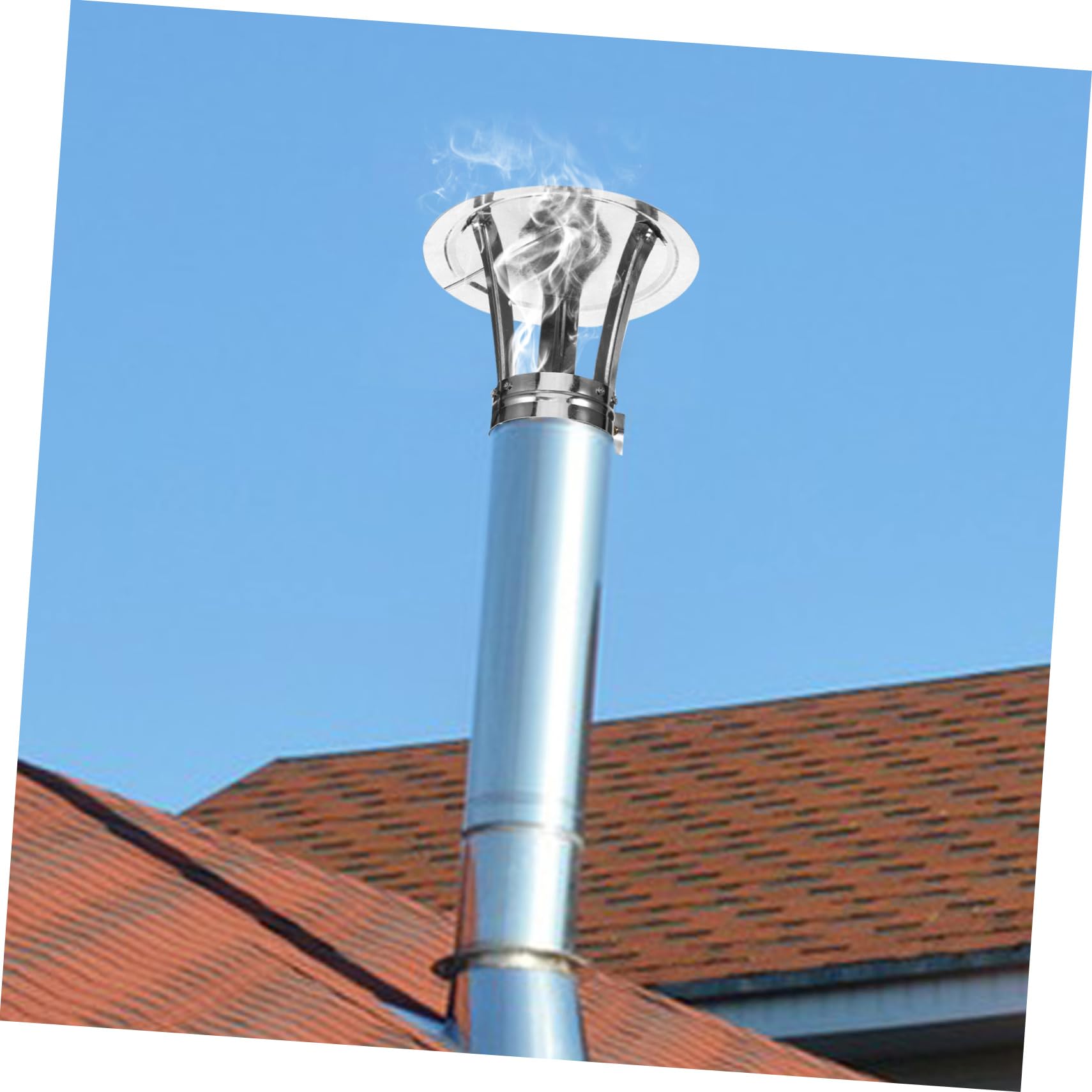 Copertura antivento per canna fumaria – 10 cm tappo di ventilazione in ferro, protezione per tubi della stufa esterna, copertura per ventilazione ottimale e protezione dalle intemperie
