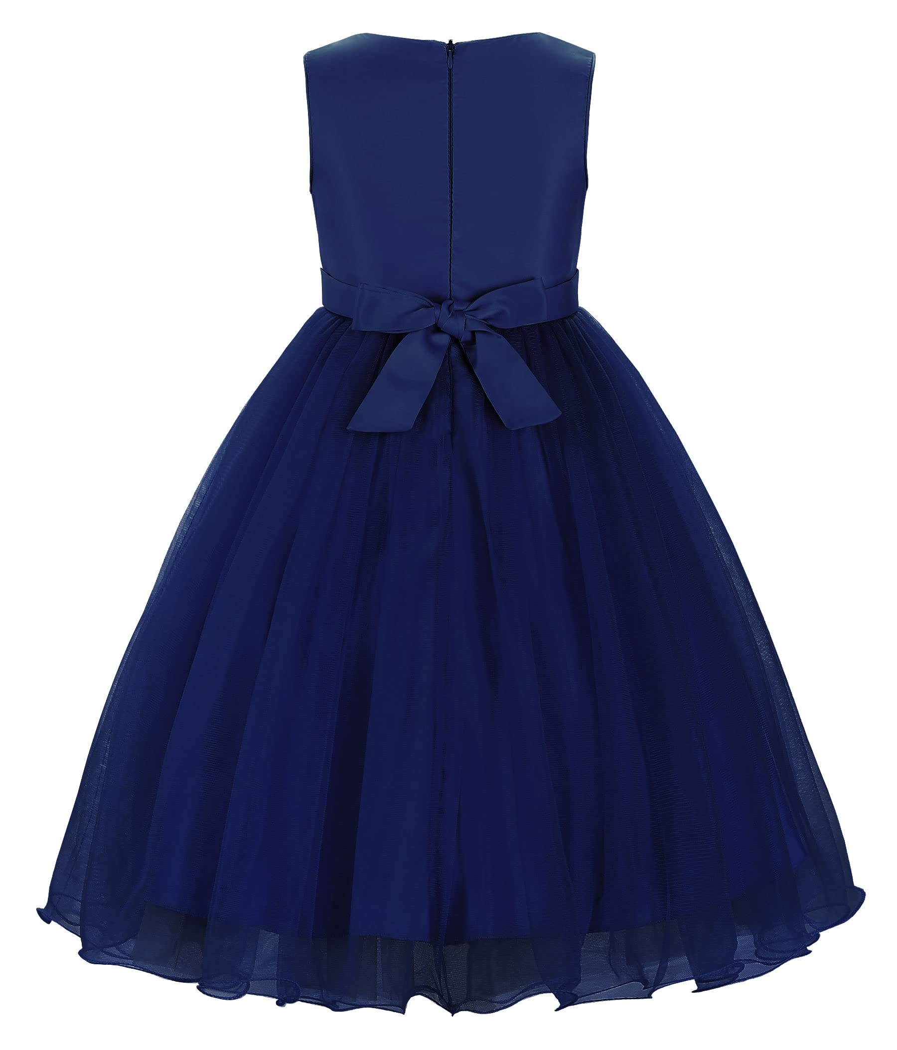 JerrisApparel Little Girls' Sequin Mesh Flower Ball Gown Party Dress Tulle Prom