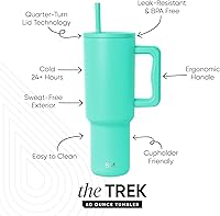 Vista 170 de Simple Modern - Vaso Trek de 40 onzas con asa y tapa con sorbete, taza de viaje de acero inoxidable con aislamiento, apta para portavasos Bosque