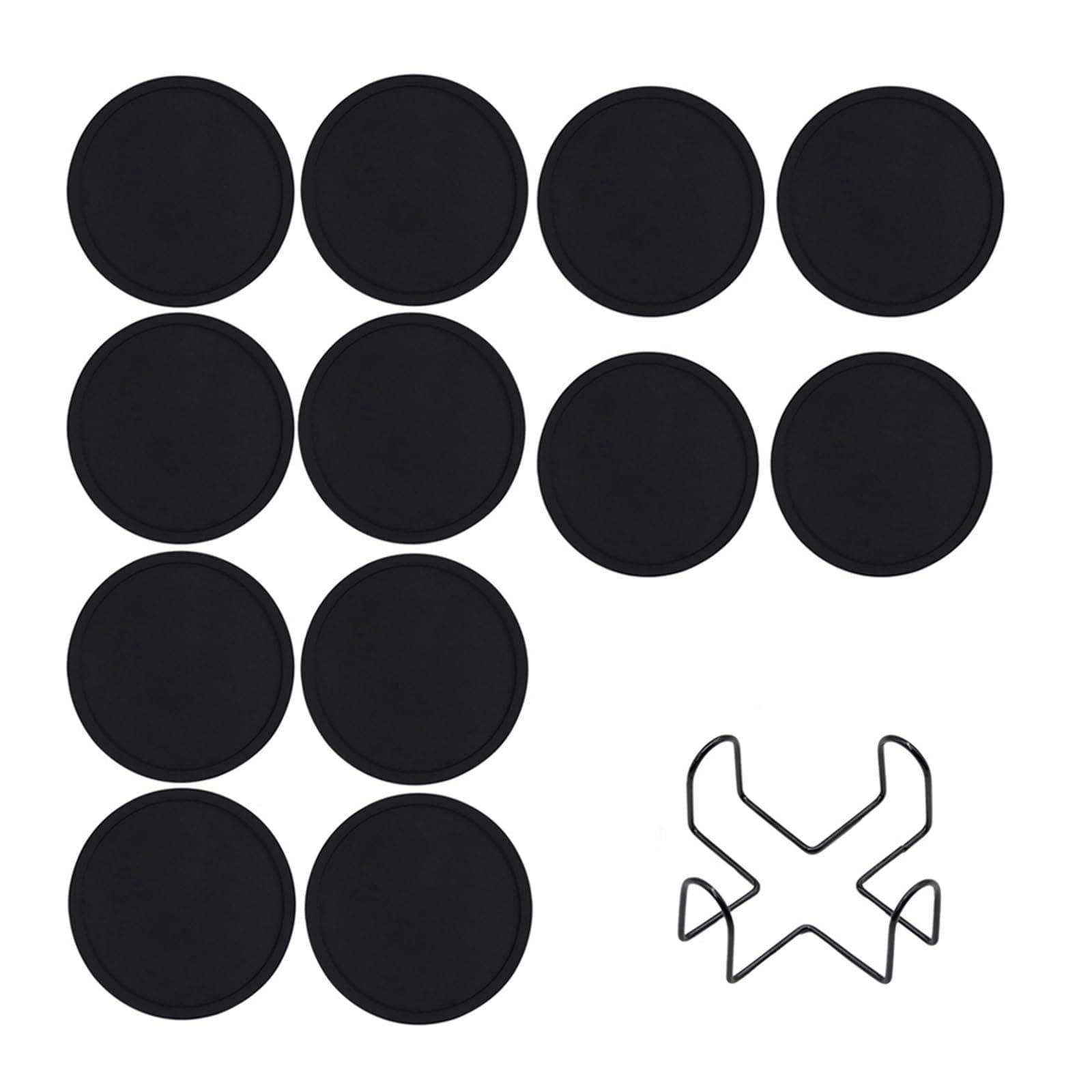 Silicone Coaster Silicone Drink Coasters with Holder Outdoor Cup Mat for Hot or Cold Drinks, Thickened, Non-Slip,Non-Stick(12pcs and bracket)