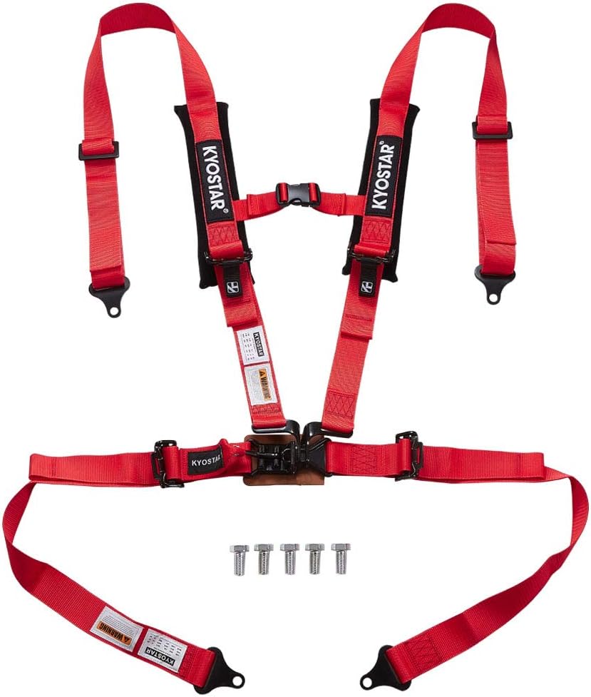 4 Point Seat Harness Latch and Link Shoulder Pads 1 Piece (Red)