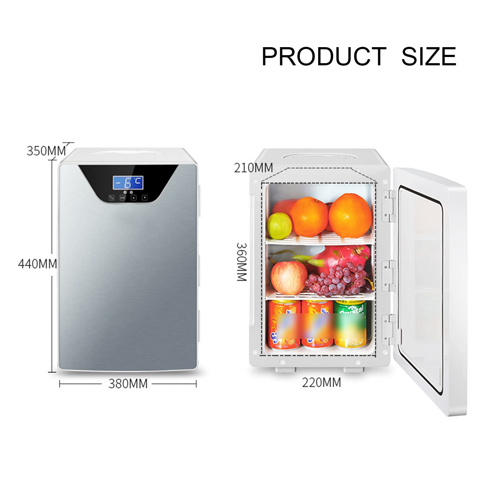 20L Car Refrigerator, Portable Double Door Mini Freezer,12V/220V Electric Cooler Box for Car, Home and Travel,Silver : Buy Online at Best Price in KSA