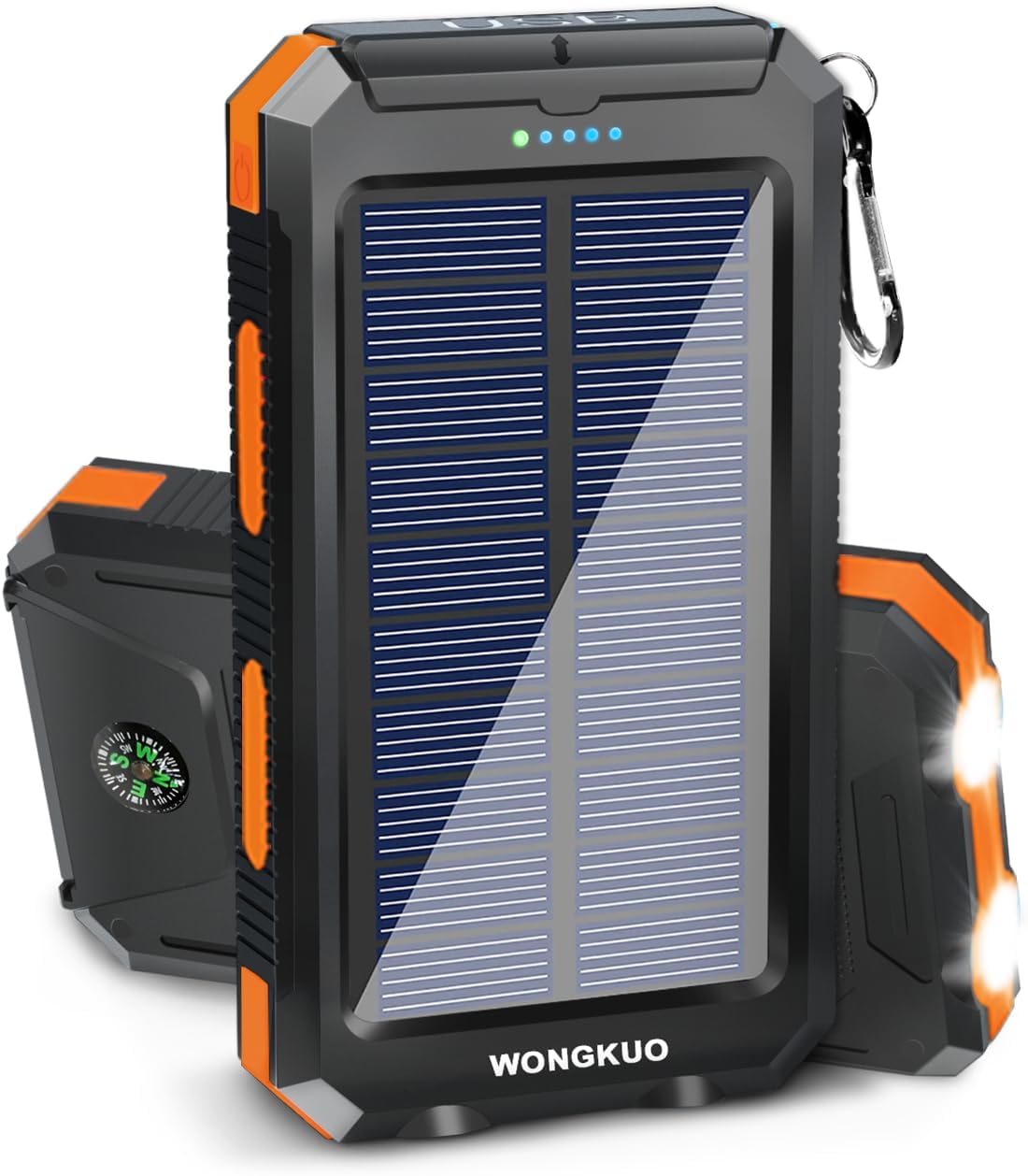 WONGKUO Solar Charger Power Bank - 𝟮𝟬𝟮𝟰 𝙐𝙥𝙜𝙧𝙖𝙙𝙚 36800mAh Solar Phone Charger, QC3.0 Fast Charger with LED Flashlight, IP65 Waterproof Portable Power Bank for Outdoor Activities