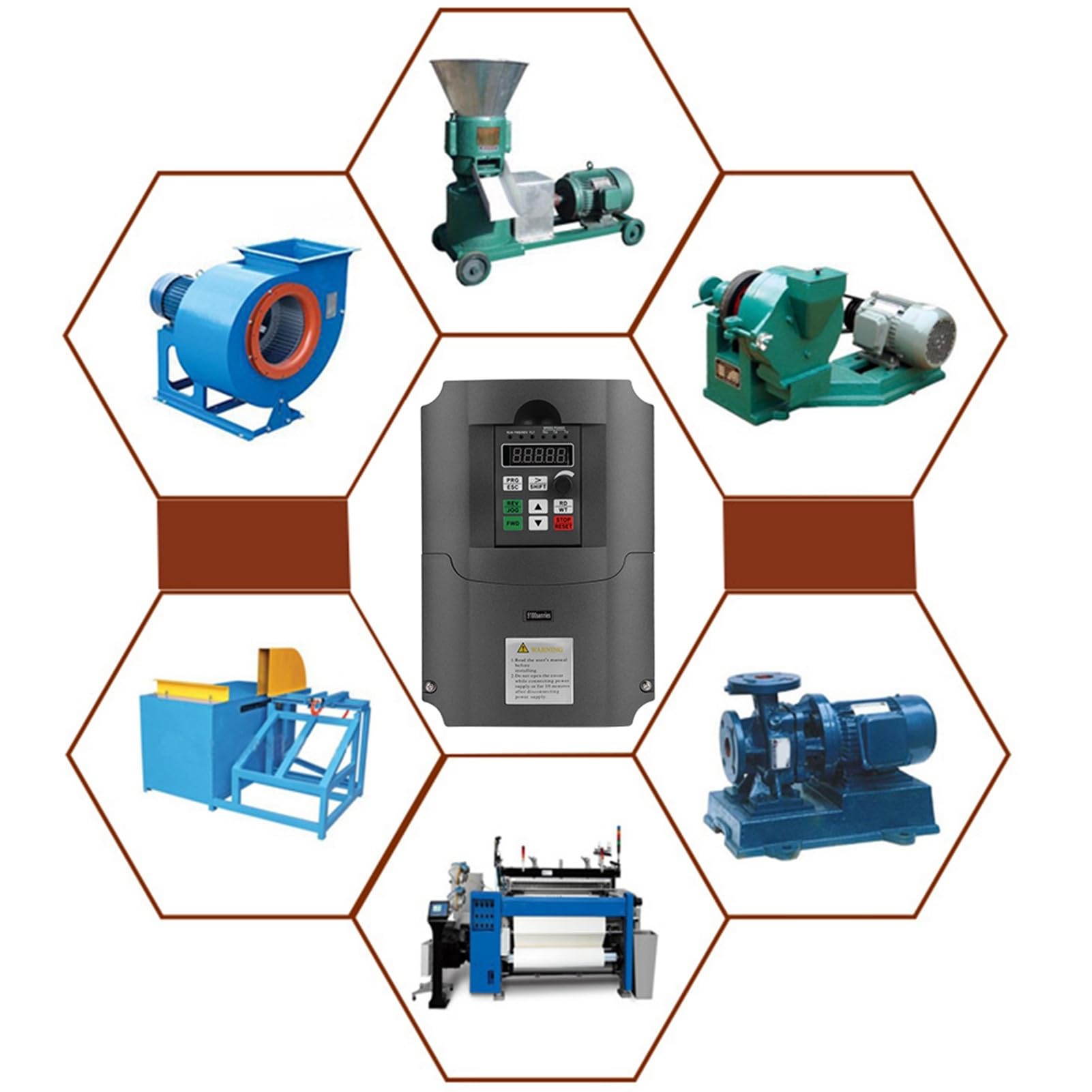 Onduleurs et Convertisseurs VFD AC220V à 380V 7,5KW, Convertisseur de Fréquence Monophasé à Triphasé, Convertisseur Universel pour Le Contrôle de la Vitesse du Moteur