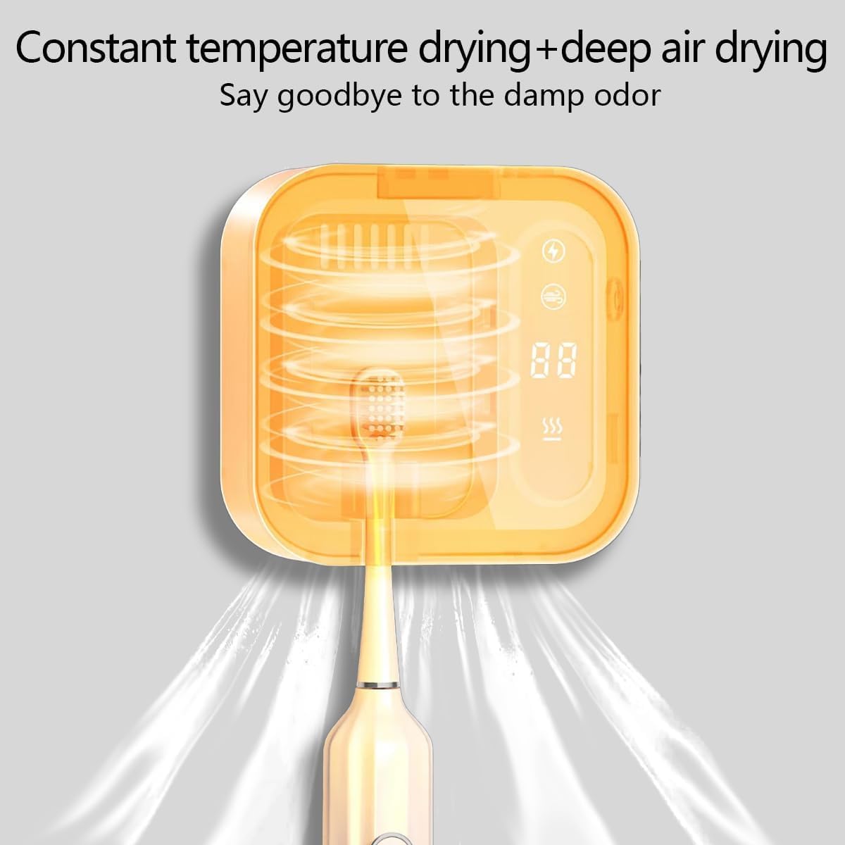 Sterilizzatore Spazzolini Da Denti Uv Disinfettante Per Spazzolini A Basso Rumore, Sterilizzatore Per Spazzolini 1000mah Scatola Portatile Per Asciugatura E Disinfezione, Bianco