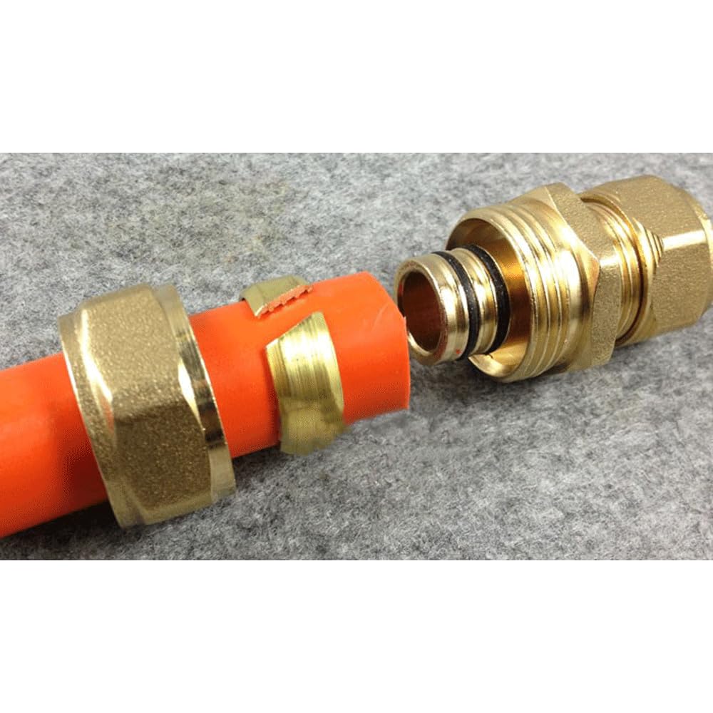 216 1418 1620 2025 2632 PEX-AL-PEX 1/2" 3/4" 1" BSPP Female Female Brass Straight Pipe Fitting For Solar Floor Heating(Nickel Plated Brass,2632-DN25)
