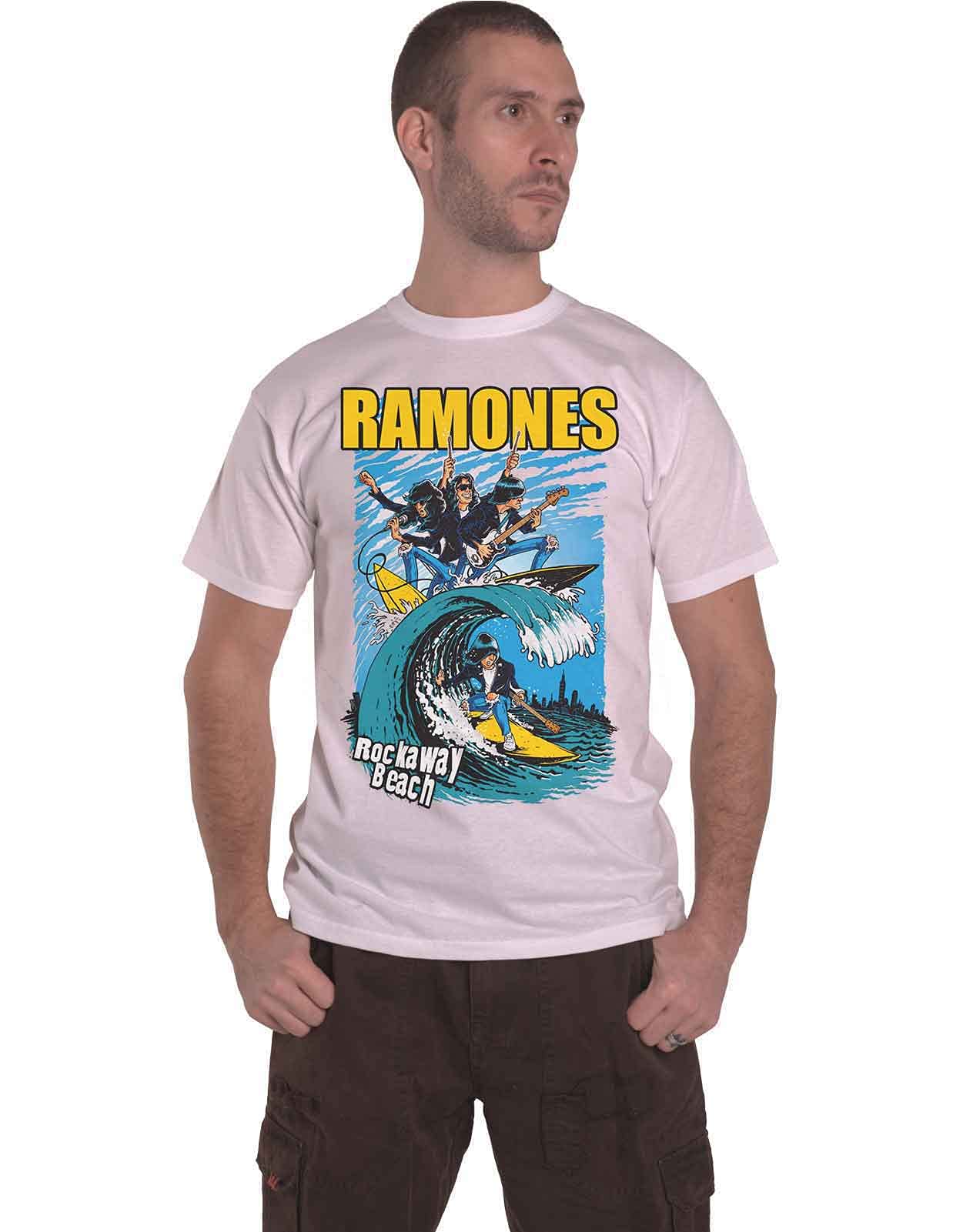Ramones Rockaway Beach T-Shirt - White - Cotton - XL
