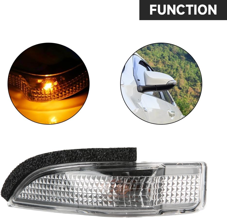 Rear Left Right Mirror Signal Lamp Indicator Flashing light - Compatible for Toyota Corolla 2014-2017 - Replace Part 81740-52050 Set of 2