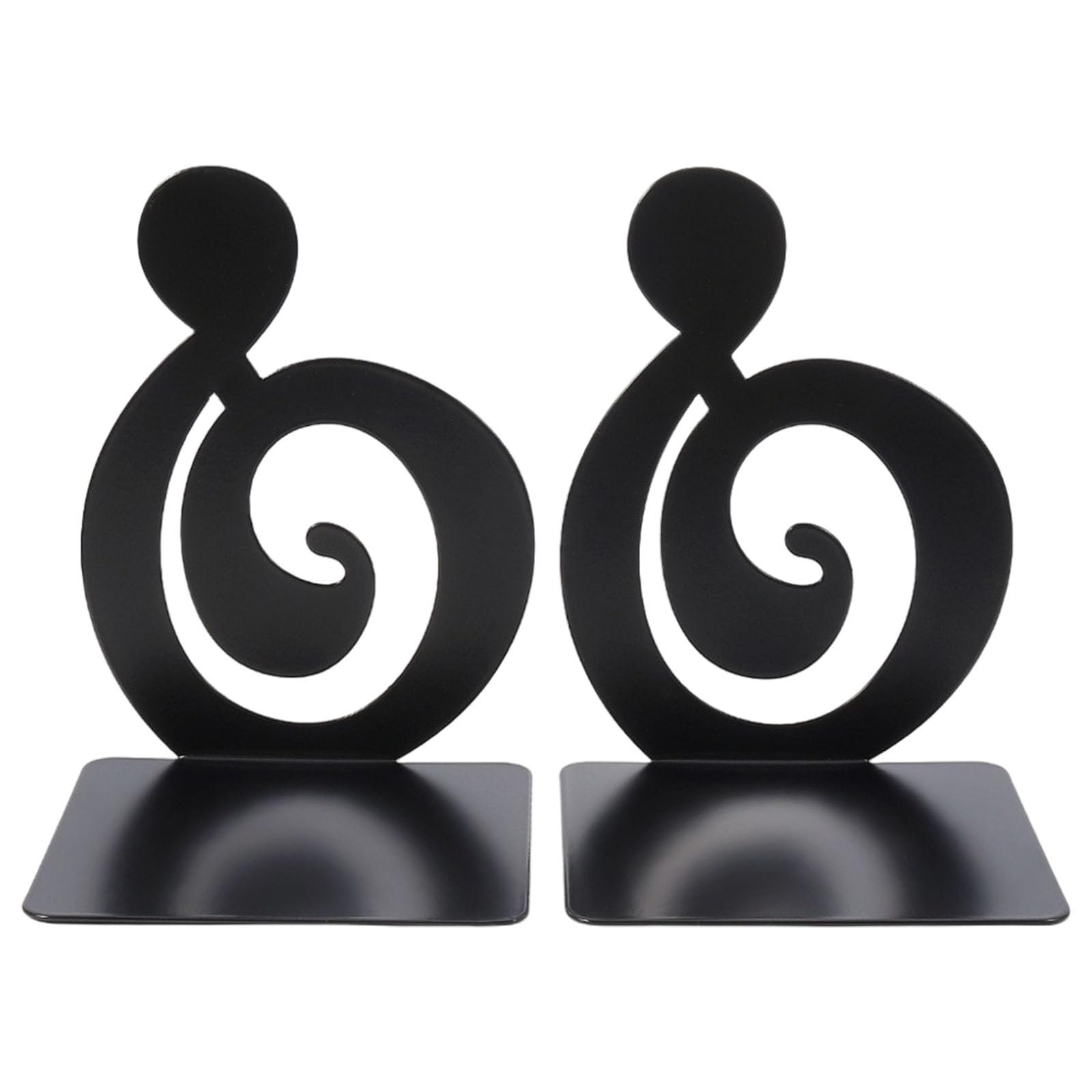 Of 2 Heavy Duty Metal Bookends for Shelves Hollowed Musical Note Metal Book Stopper for Home Library Decorative Shelf