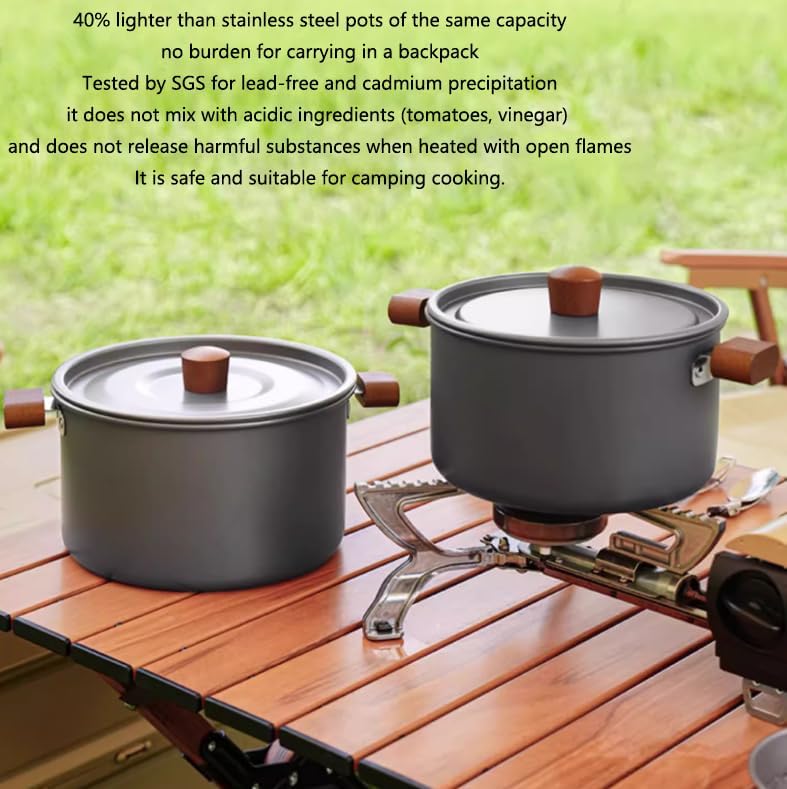 Ultralight Pot- High Efficiency Aluminum Camping and Backpacking Pot Heat-Proof Handle, Portable and Compact, Camping and picnic
