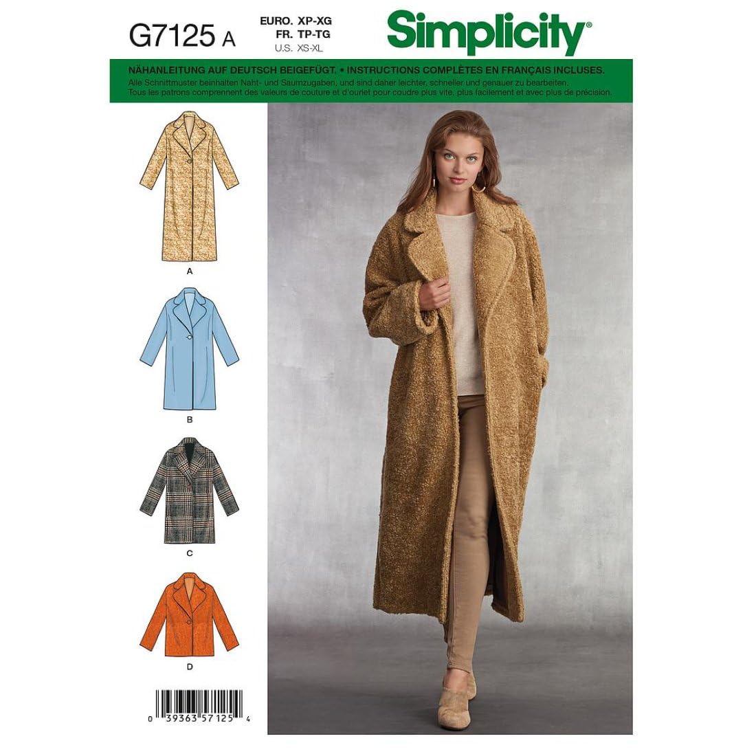 Simplicity Women’s Coat Sewing Pattern 8797 (Xs-Xl)