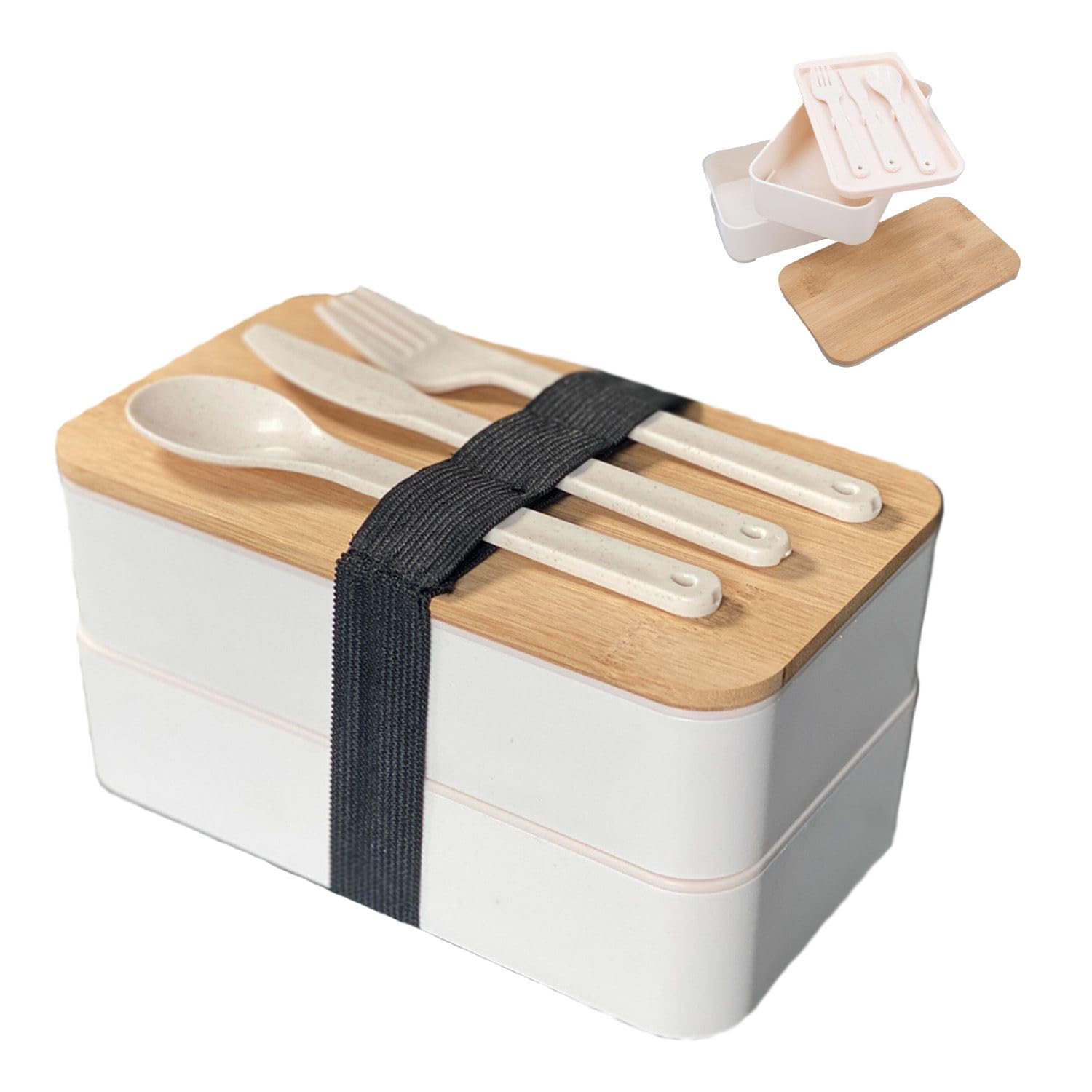INTIRILIFE Bento Box Mit 3 Fächern – 18,5 X 10,5 X 9,3 Cm, Inkl. Besteck | Mikrowellengeeignet, Sicher Verschließbar Für Schule & Büro