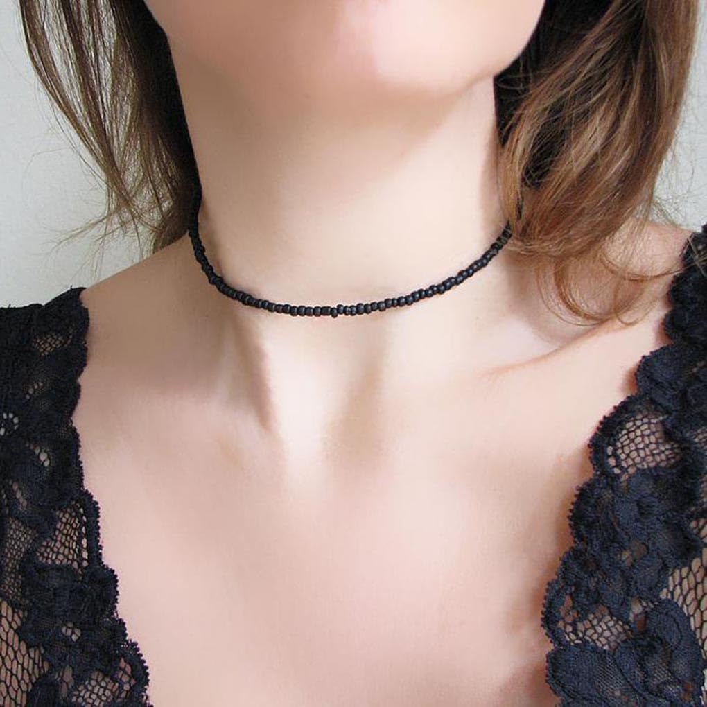 Yalice Boho Choker Necklace Chain Rice Beaded Necklaces Summer Surfer Costume Neck Accessories for Women - Image 4