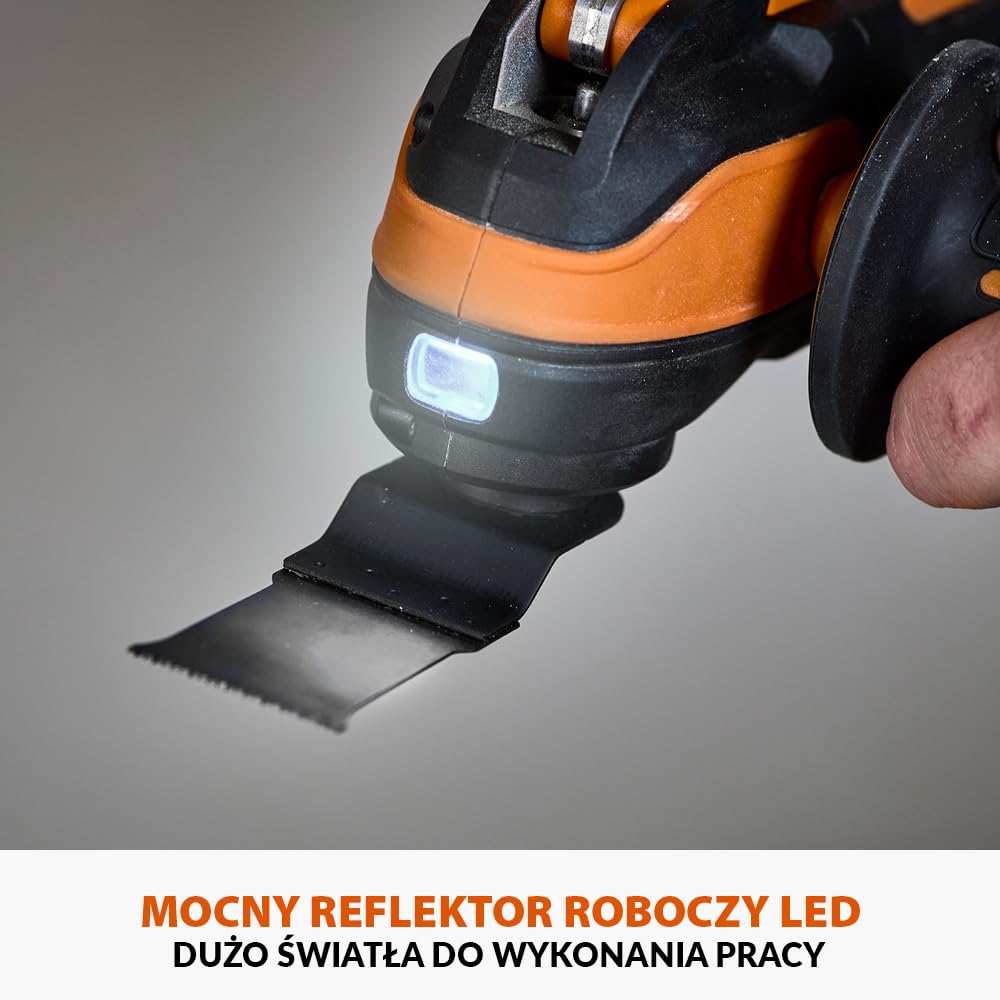 Evolution Power Tools R18MLT-Li Akumulatorowe narzędzie wielofunkcyjne 18 V uniwersalne i wielomateriałowe do cięcia, kształtowania, skrobania i szlifowania, akumulator nie wchodzi w skład zestawu