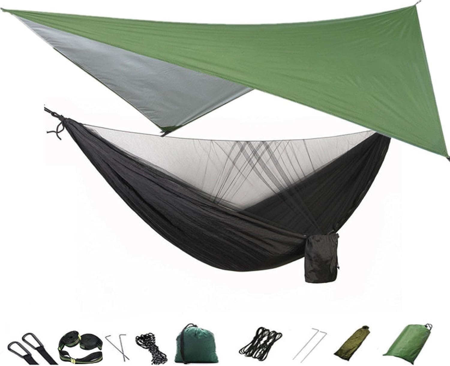 Camping Hammock Net and Hammock Canopy Portable Nylon for Hiking Camping Survival Travel Camoufandlightblue