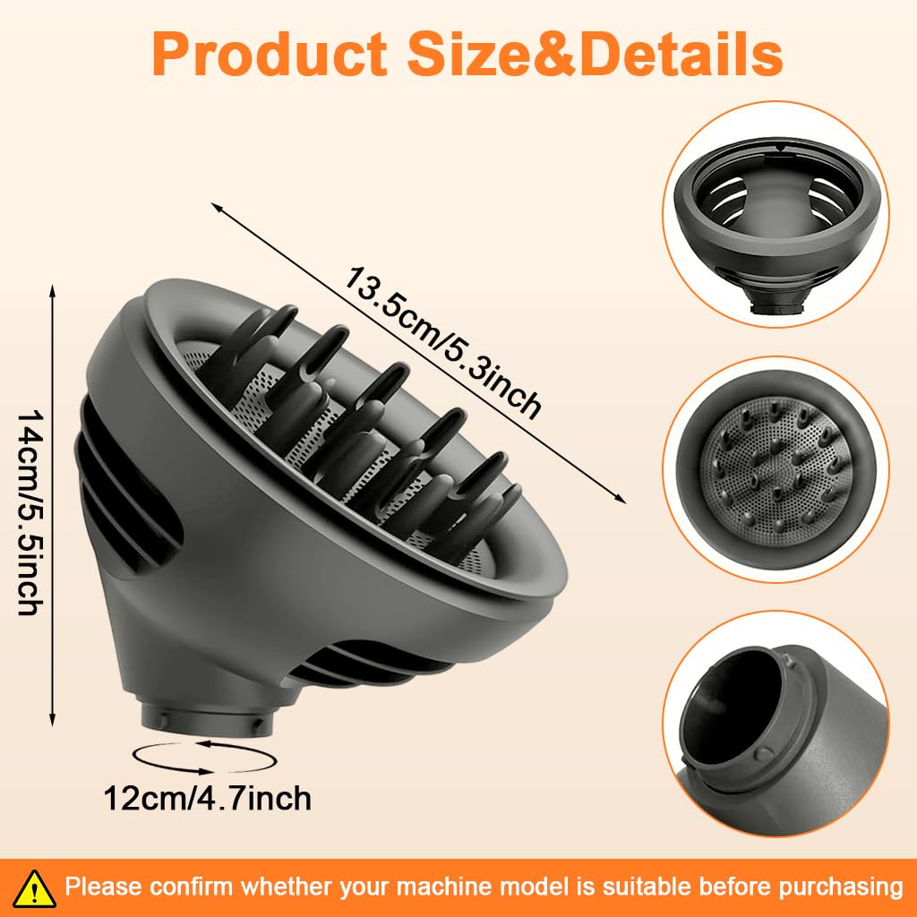 MAYCREATE® Wave Curl Diffuser for Dyson Airwrap Attachment, Dome and Diffuse Mode Diffuser Attachment for Dyson Airwrap HS01/HS05/HS08 for Enhance Curl and Control Wavy Hair - Image 3 thumbnail