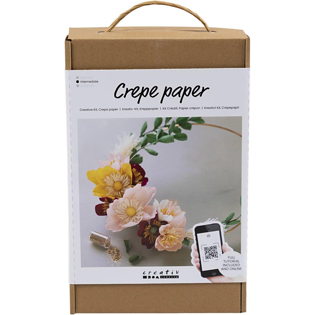 Couronne papier crépon kit de paille pour décoration d'automne DIY
