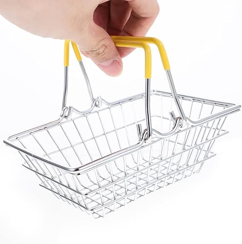 Miniatura 2 de CHILDWEET Mini cesta de frutas cesta de hierro redondo verde decoración cesta para niños almacenamiento