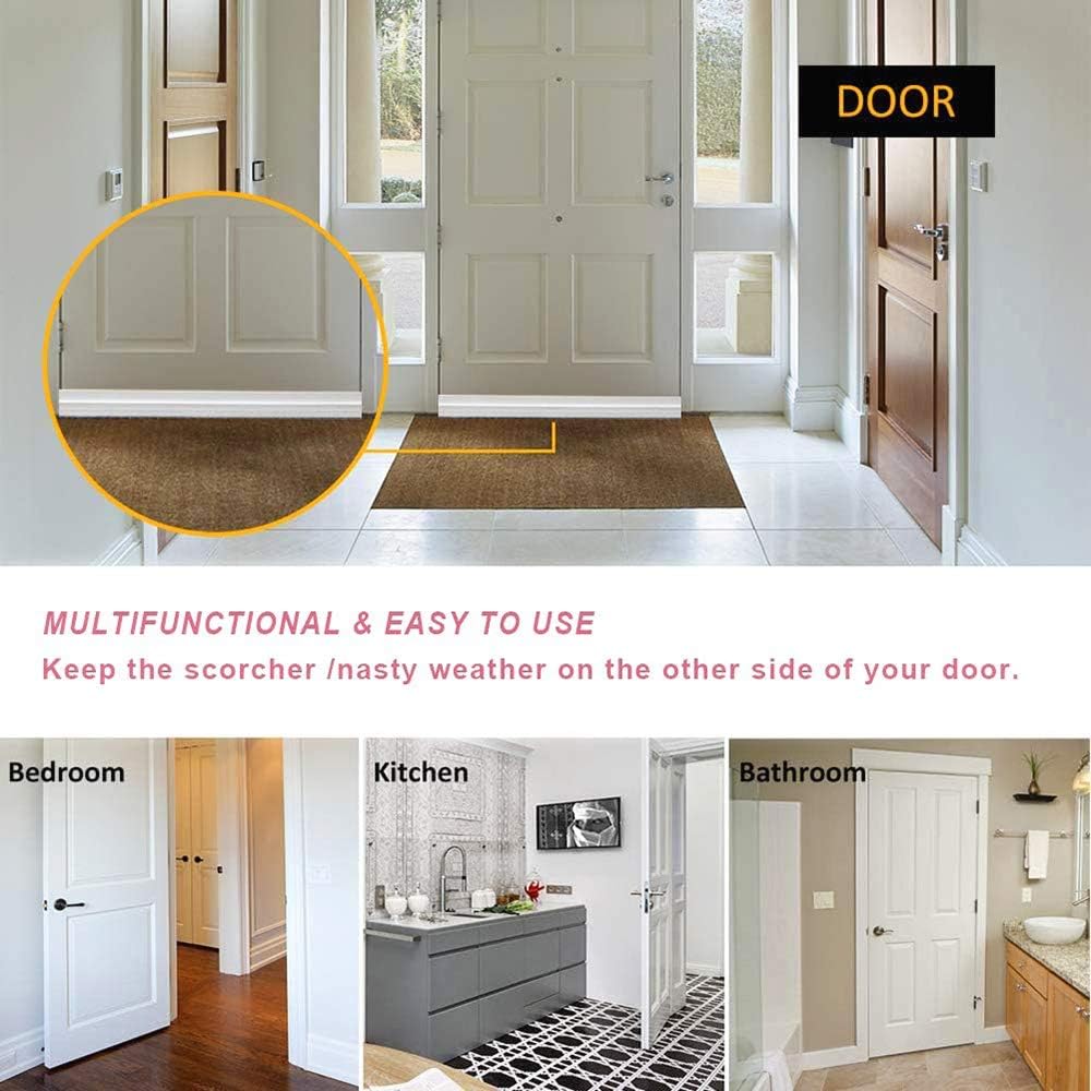 fowong Under Door Sweep White, 2" W x 47" L, Door Draft Stopper for Exterior & Interior Doors, Door Bottom Seal Strip Soundproofing Long Door Gap Weather Stripping