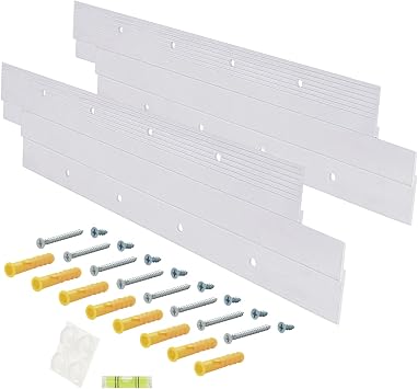 French Cleat Picture Hanger, Heavy Duty Aluminum Z Clips with Screws 2 Pairs, 12 Inch