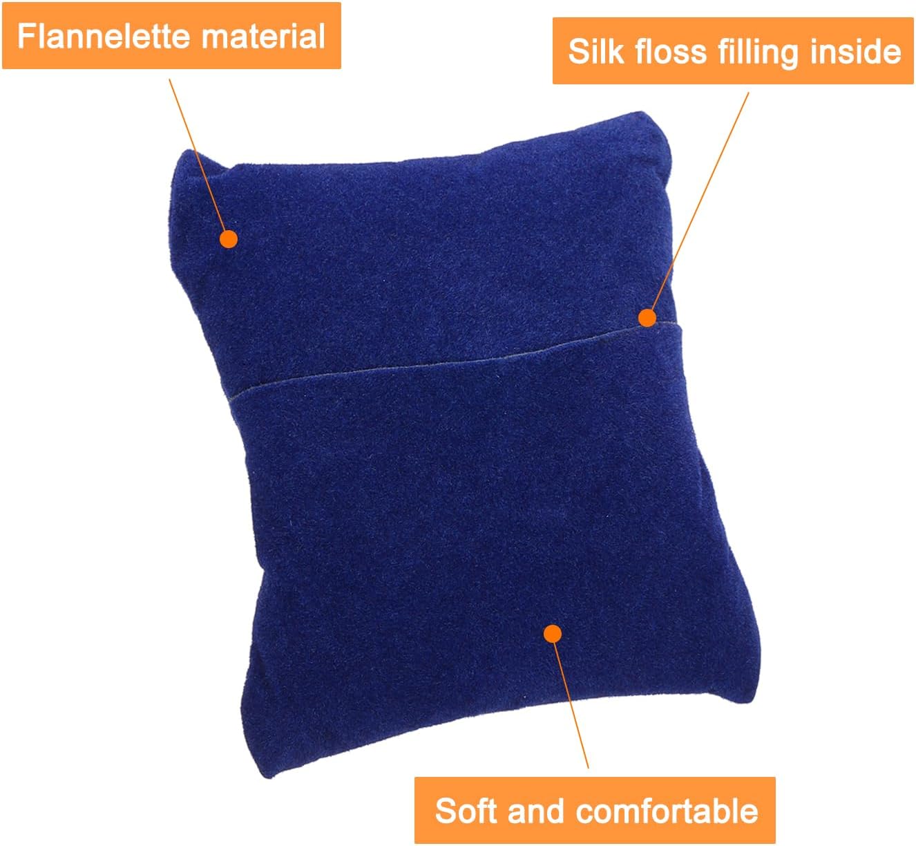 uxcell 10Pcs Bracelet Watch Pillow, 3.35" x 2.95" Flannelette Jewelry Display Pillows for Bangle Cushions Display Storage, Blue image 4