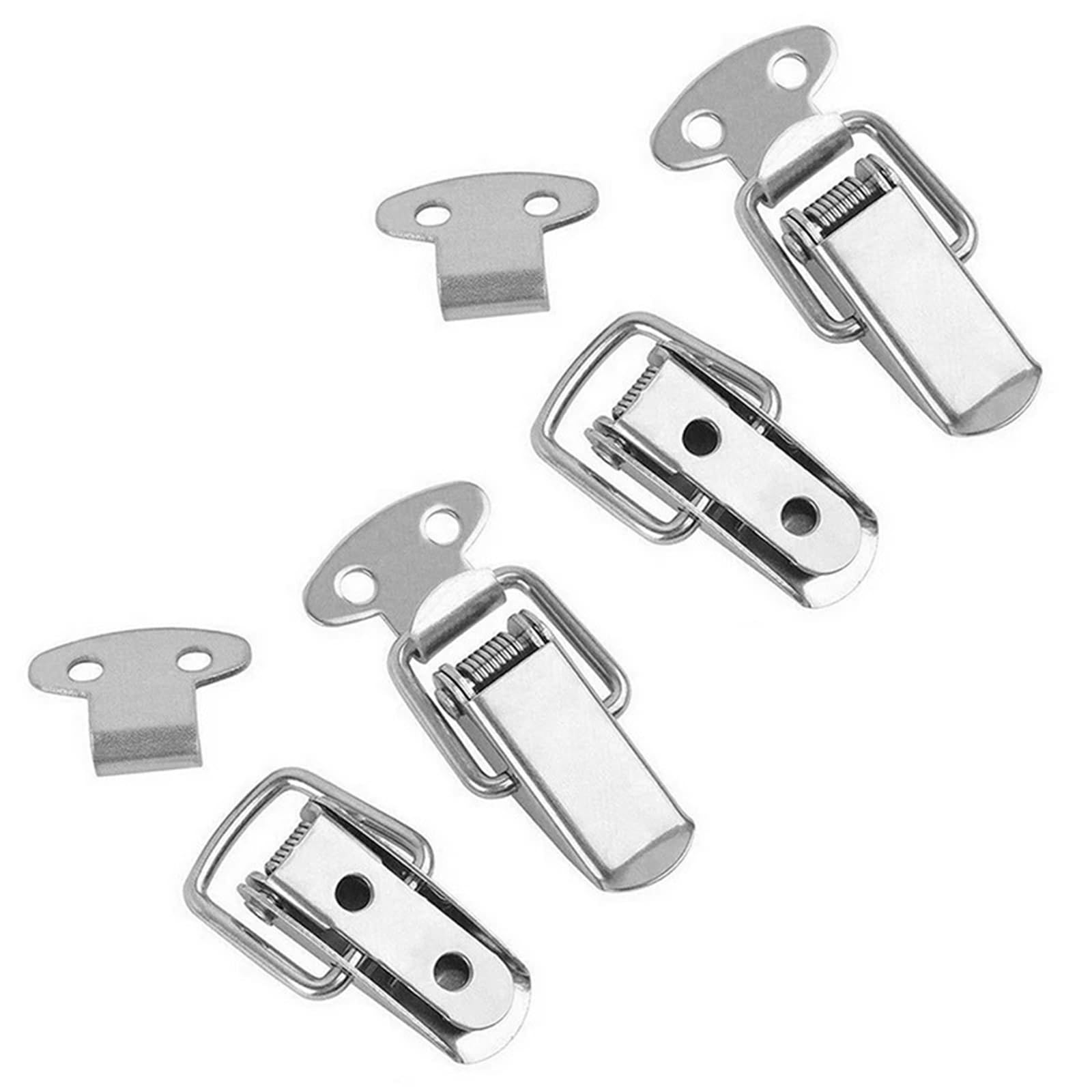 Zihdke One Color 4 Pcs Vintage Duck-Mouth Buckle Mini Chest Box Gift Suitcase Case Buckles Toggle Hasp Latch Catch Clamp Stainless Steel For Toolbox