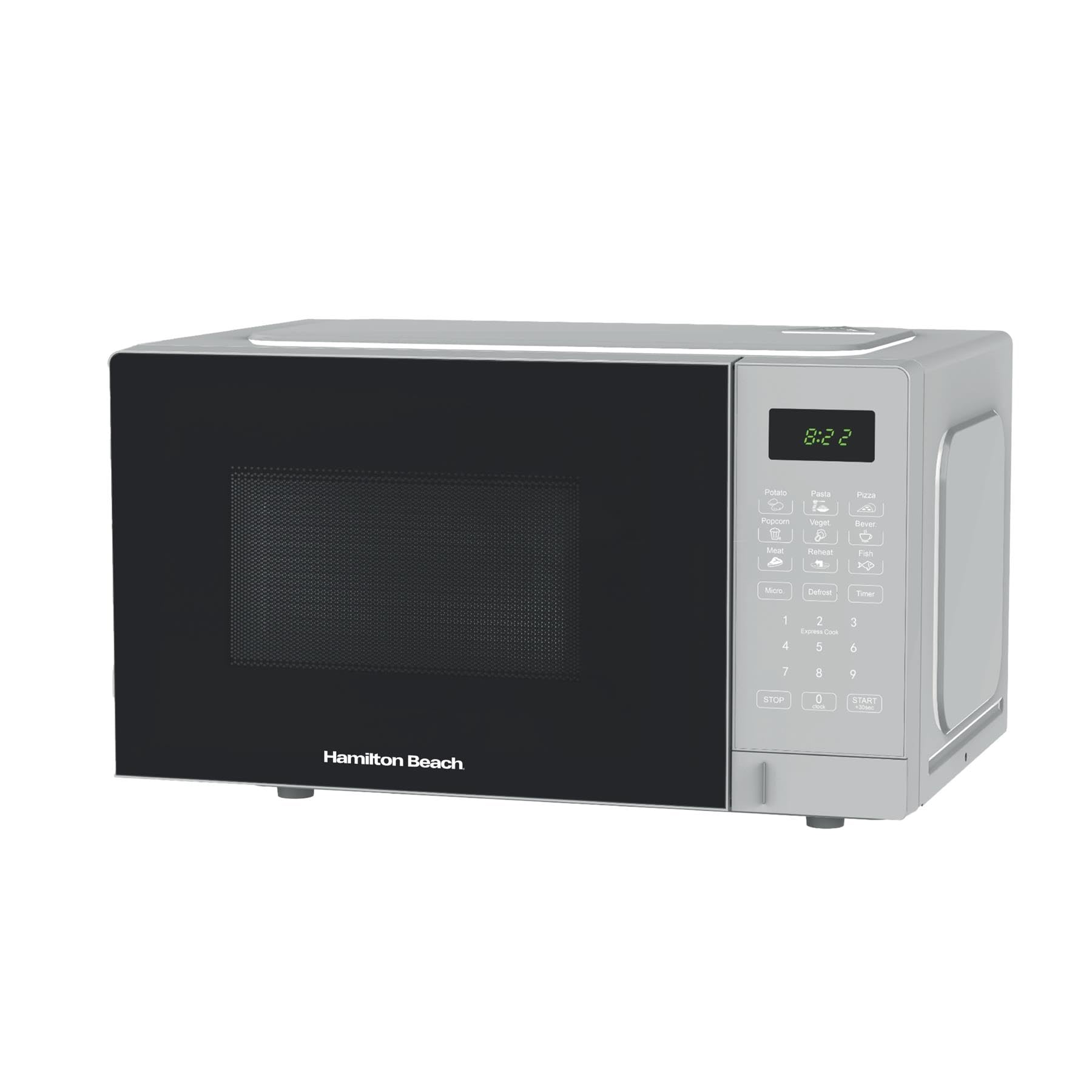 Hamilton BeachMicrowave, 20L, 700W, Essential, Digital Controls, LED Display, 8 Presets, 10 Power Levels, Speed Defrost, Child Lock, Silver - HB20P7PDS