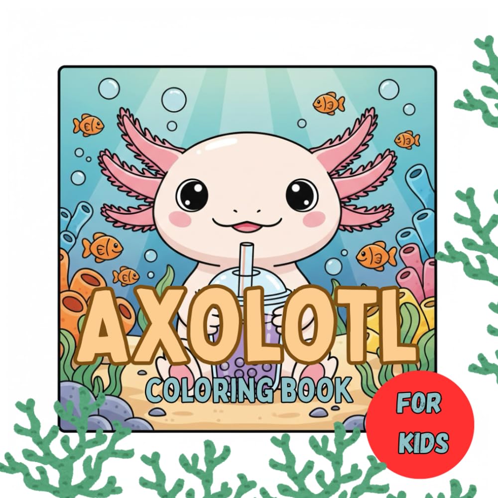 Axolotl Coloring Book for Kids: Cute and Easy Axolotl Coloring Pages for Fun, Learning, and Creativity