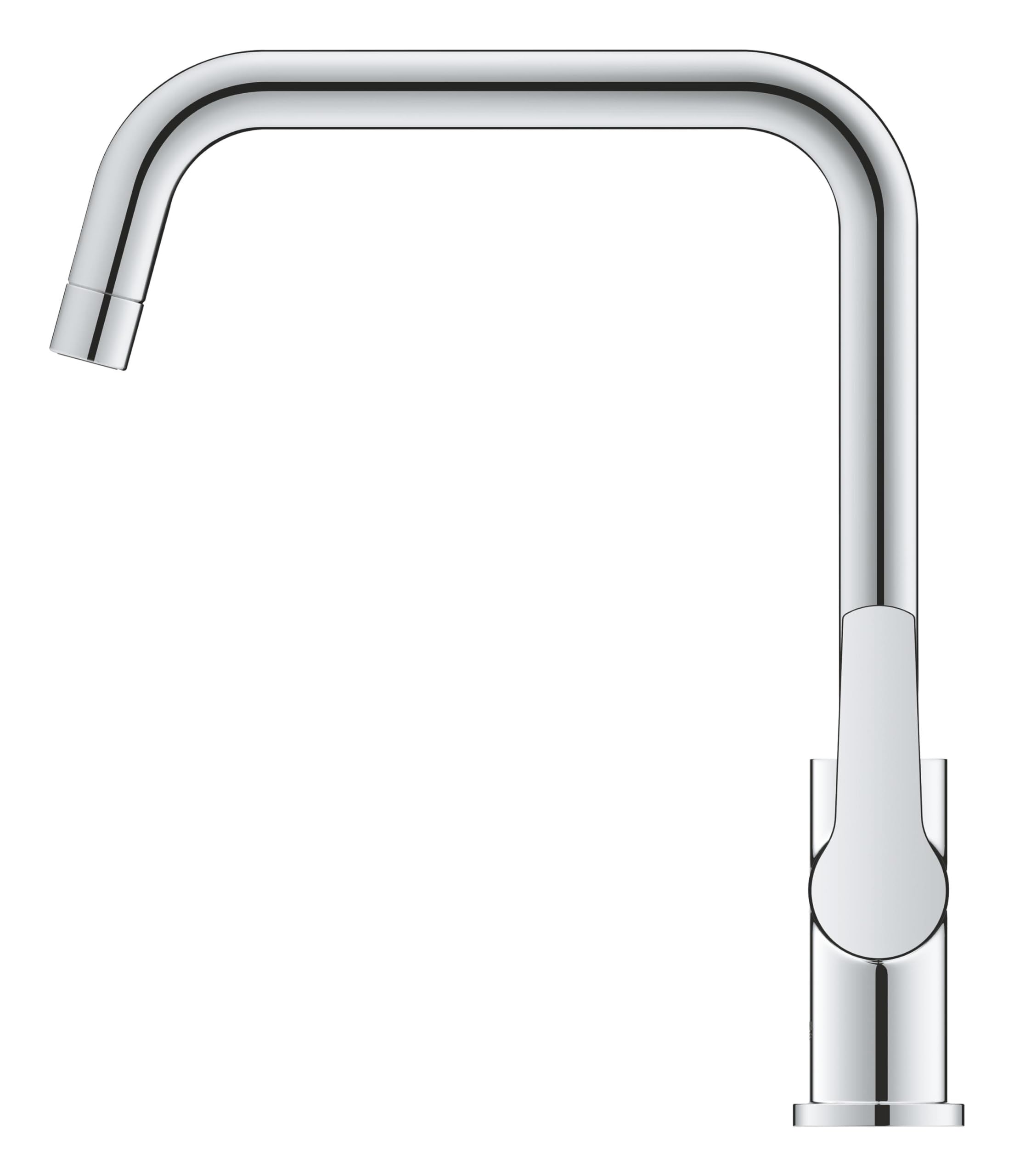 GROHE Start Grifo mezclador monomando de fregadero con caño alto para preinstalación de ventana Incluye herramienta de instalación Cromo 30630000