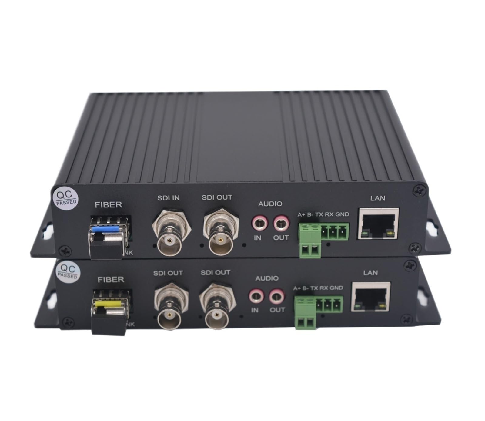 Convertisseur à fibre optique avec Ethernet et deux modules optiques SFP(3G SDI One way)