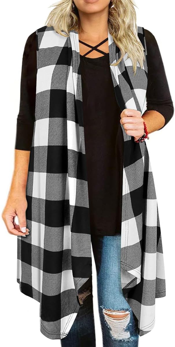 RITERA Plus Size Open Front Long Cardigan for Women Fall Long Sleeve Cardigans with Pockets Loose Lightweight Coat for Winter