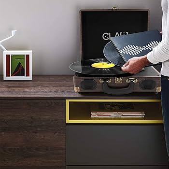 Claw Stag Portable Vinyl Record Player Turntable with Built-in