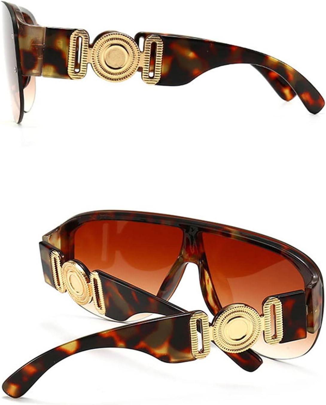 Luxury sunglasses for women's fashion, oversized half frame, men's sunglasses, flat top, retro sun visors