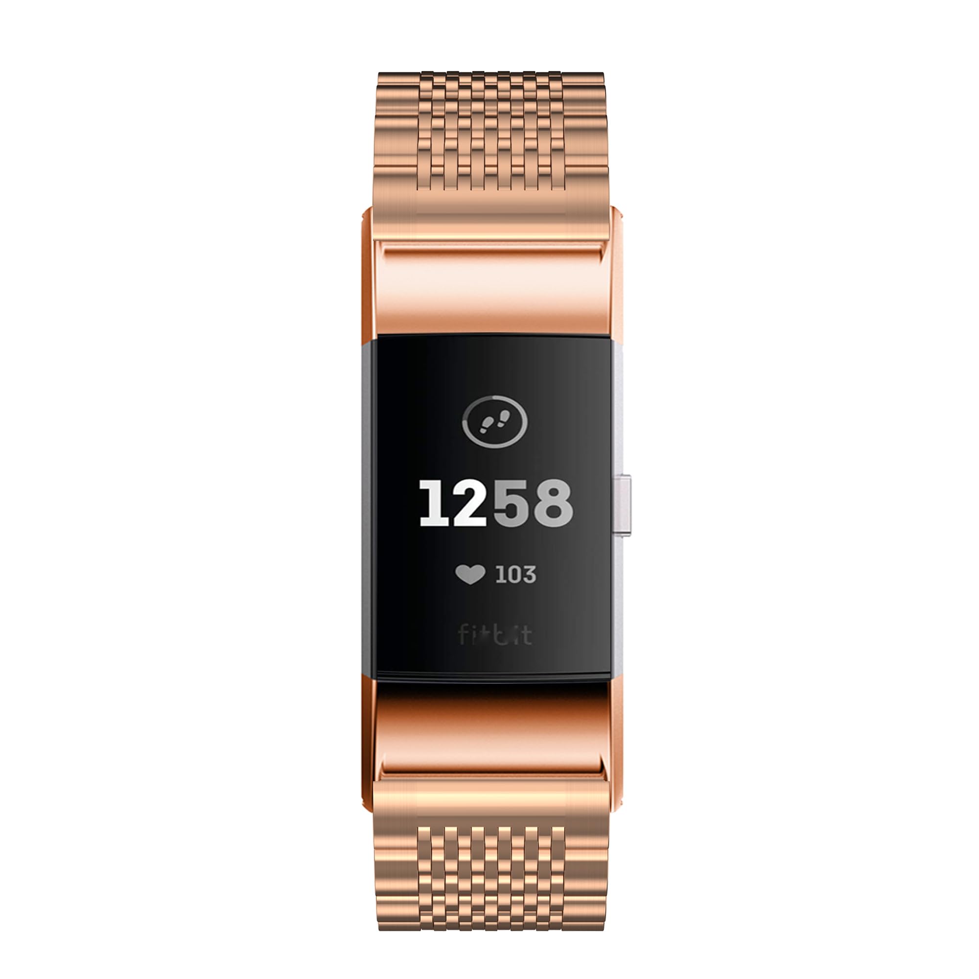 Bracelet métallique compatible avec Fitbit Charge 2/Charge 2HR, bracelet de remplacement en acier inoxydable pour montre connectée