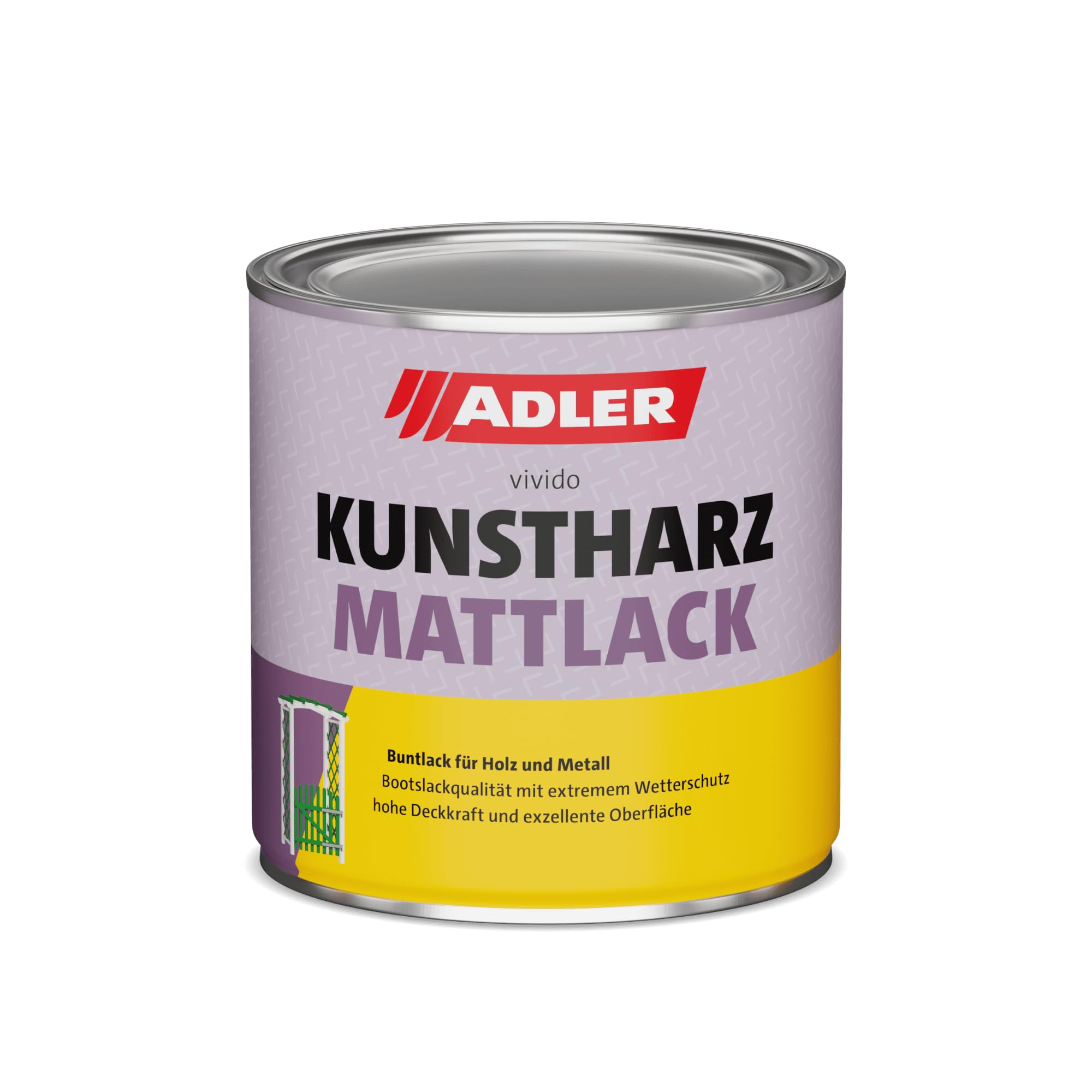 ADLER Kunstharz-Mattlack Weiß innen außen Decklack 2,5 l