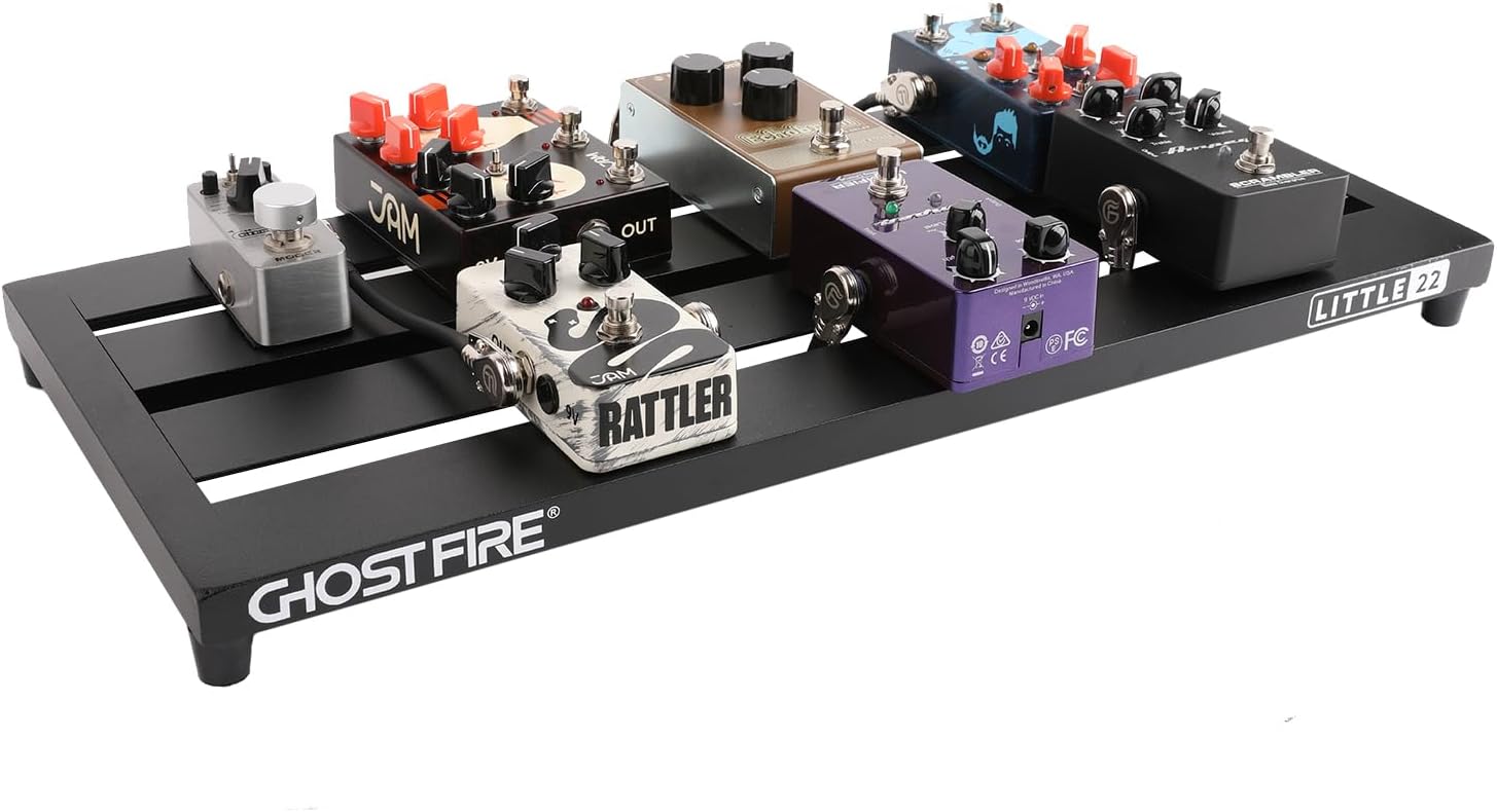 Ghost Fire Guitar Pedal Board Aluminum Alloy Effect Pedalboard 22"x9.8" with Carry Bag,V series (V-LITTLE 22)