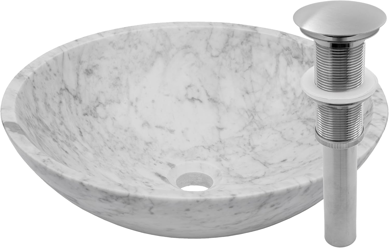 Novatto NOSV-CWBN Bathroom Sink and Drain, Brushed Nickel