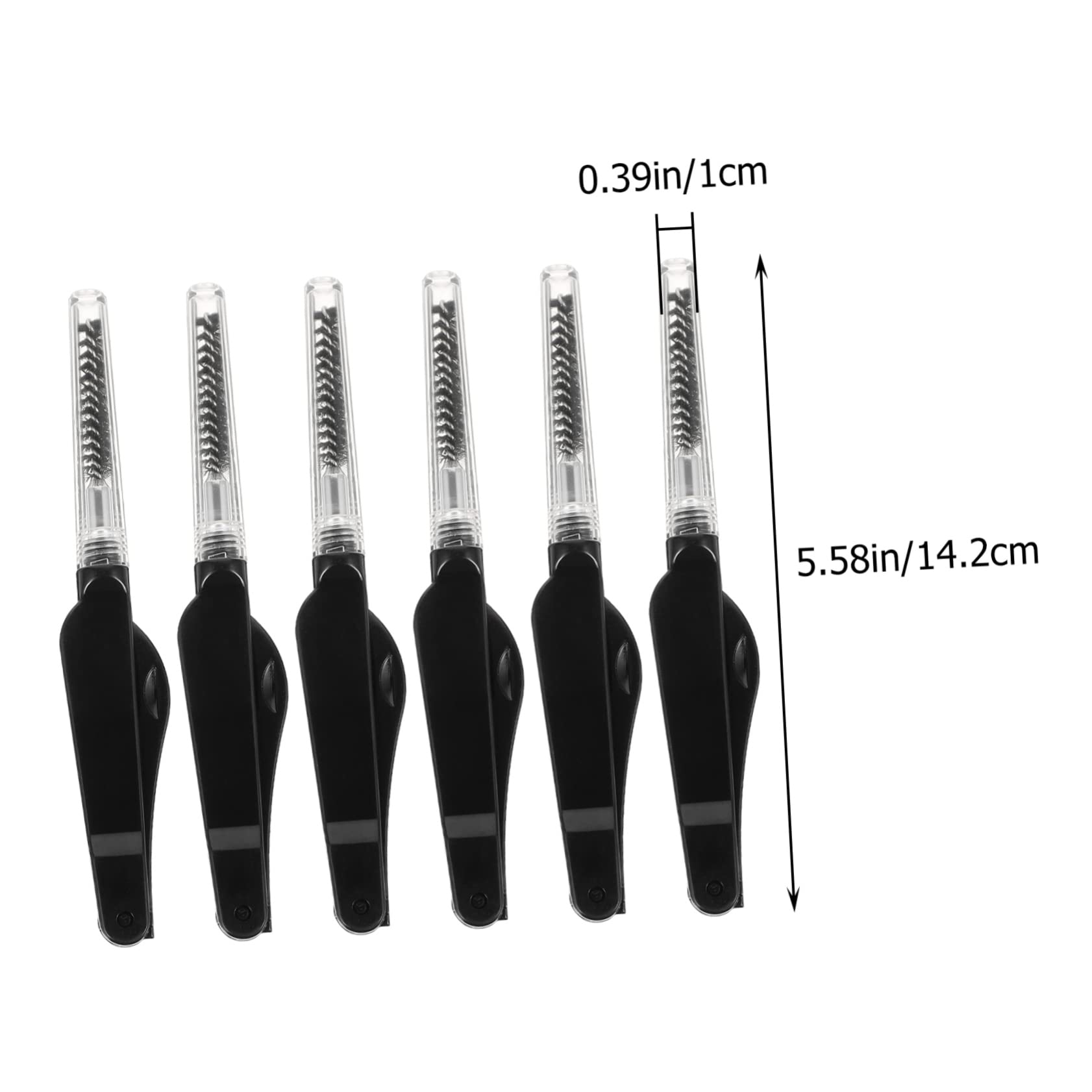 NULYLU Organize Your Makeup 6pcs Eyelash Brow Comb Set Double-ended Brush for Mascara for Travel Home and Salon
