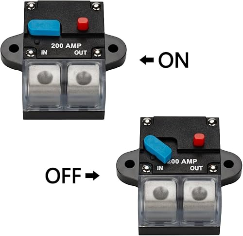 Miniatura 3 de Jtron Disyuntor de circuito de 200 amperios de audio para automóvil, energía solar, inversor de fusibles en línea con cubierta impermeable para
