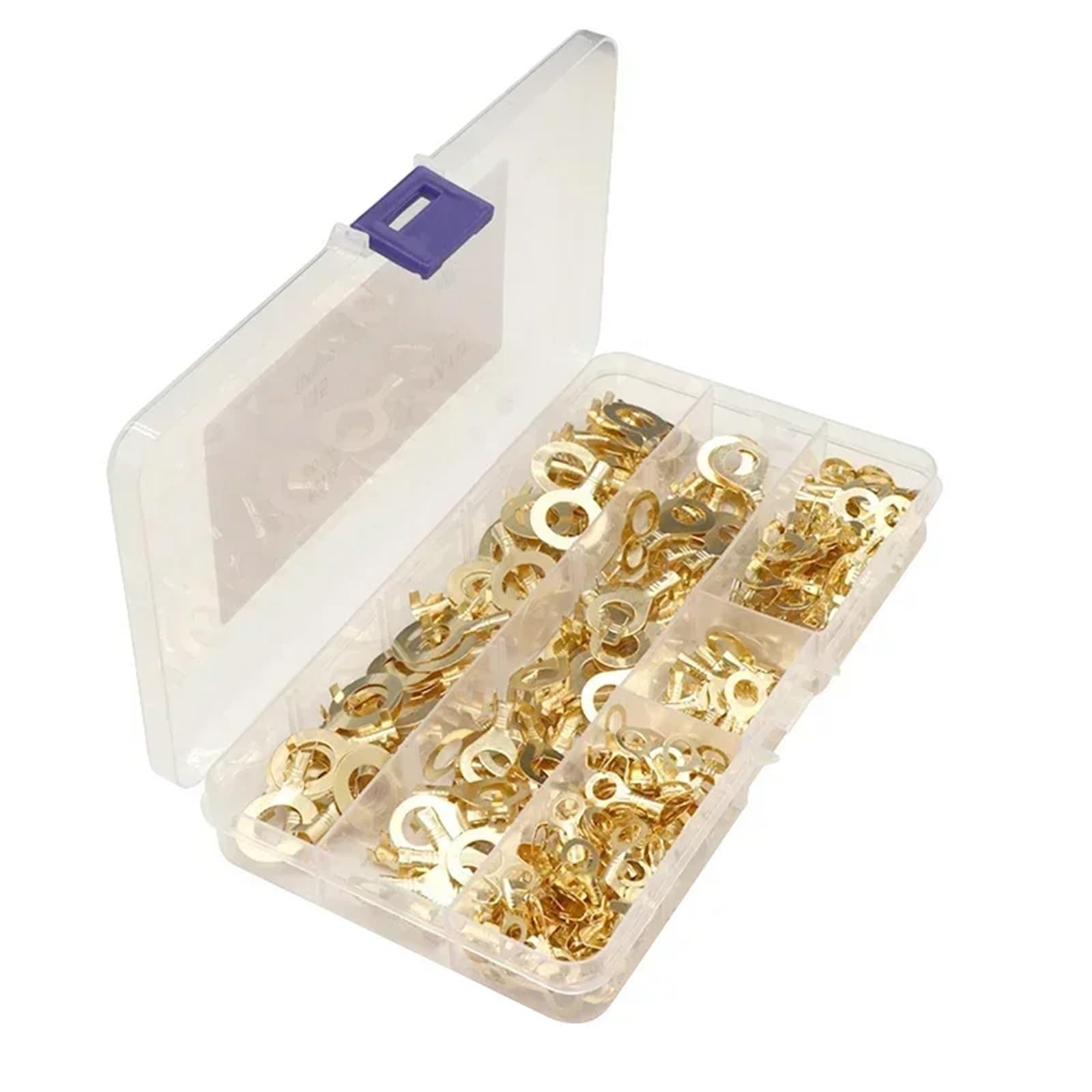 Isolierter Ringkabelschuh Crimp Verschiedenes M3 M4 M5 M6 M8 M10 Kupferring-Crimpkabelschuh-Set for Elektrische Kabelverbindungen(540pcs,5 boxes)