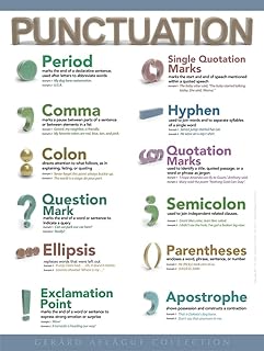 Gerard Aflague Collection 18" x 24" Punctuation Educational Visual Aid - 100-lb Poster Print, Semi-Gloss Coating