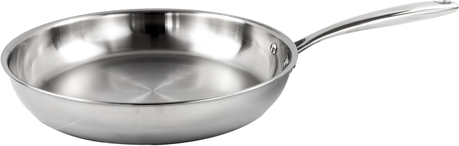Nerthus FIH 1580 patelnia ze stali nierdzewnej 3 warstwy podstawa full induction bez powłoki nieprzywierającej kompatybilna ze wszystkimi rodzajami kuchenek profesjonalna i trwała
